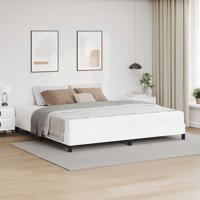 Bed met matras Zuiverwit 200 x 200 cm Kunstleer