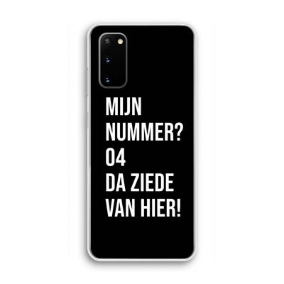 Da ziede van hier - Zwart: Samsung Galaxy S20 Transparant Hoesje