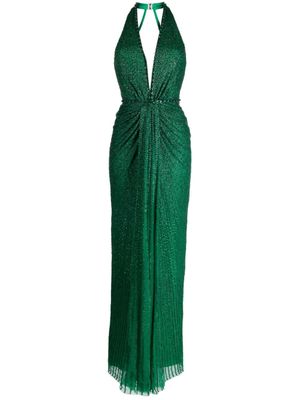 Jenny Packham robe longue Zooey à sequins - Vert
