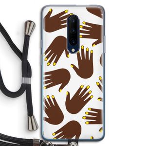Hands dark: OnePlus 7 Pro Transparant Hoesje met koord