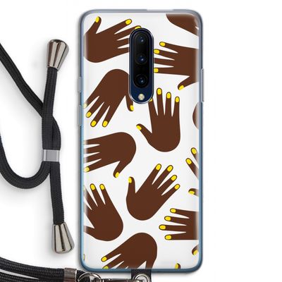 Hands dark: OnePlus 7 Pro Transparant Hoesje met koord