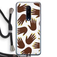 Hands dark: OnePlus 7 Pro Transparant Hoesje met koord