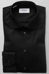 ETON Slim Fit Overhemd zwart, Effen