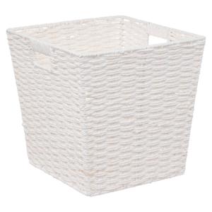 5Five Rieten opbergmand - gevlochten vierkant - wit - 31 x 31 x 31 cm