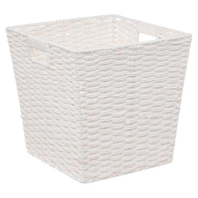 5Five Rieten opbergmand - gevlochten vierkant - wit - 31 x 31 x 31 cm