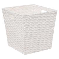 5Five Rieten opbergmand - gevlochten vierkant - wit - 31 x 31 x 31 cm 5Five Rieten opbergmand - gevlochten vierkant - wit - 31 x 31 x 31 cm