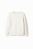 Loose fit trui met badstof-effect - WHITE - XXL