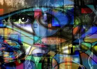 Karo-art Afbeelding op acrylglas - Abstract modern, het oog - thumbnail