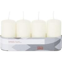 Trend Candles Cilinderkaarsen - 16x - ivoor wit - 5 x 10 cm - 18 branduren - geurloos - kaarsen