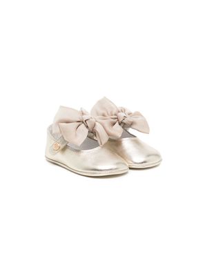 ANDANINES ballerines en cuir à détail de nœud - Or