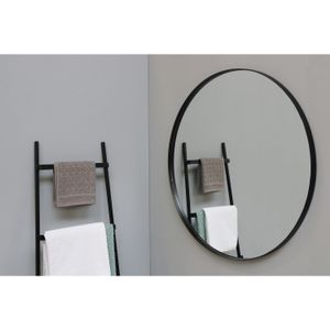Ink Spiegel Rond Mat Zwart Aluminium Kader 100 x 3,5 cm