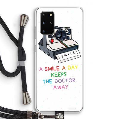 Smile: Samsung Galaxy S20 Plus Transparant Hoesje met koord
