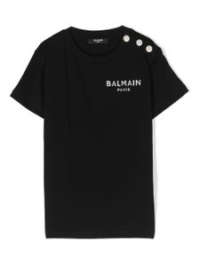 Balmain Kids t-shirt en coton à logo imprimé - Noir
