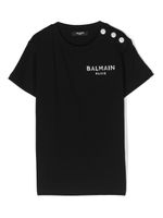 Balmain Kids t-shirt en coton à logo imprimé - Noir