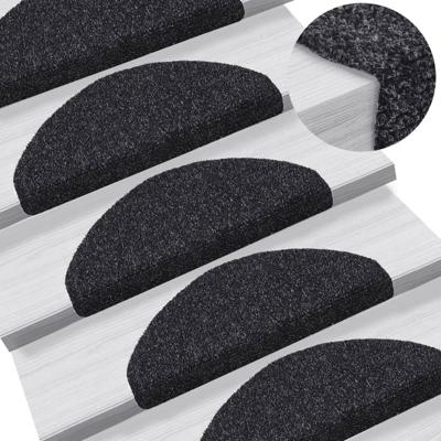 VidaXL Trapmatten zelfklevend 5 stuks 65x21x4 cm zwart halfrond groot