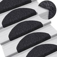 VidaXL Trapmatten zelfklevend 5 stuks 65x21x4 cm zwart halfrond groot