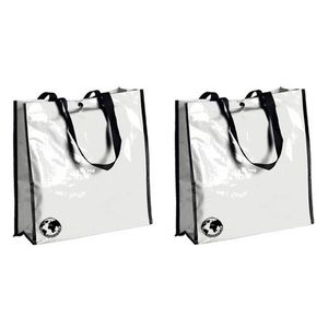 2x stuks boodschappen shopper tas wit 38 x 38 cm - Shoppers