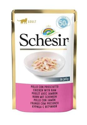 SCHESIR in jelly Chicken with ham - nat kattenvoer - 50 g