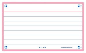 Flashcard Oxford 2.0 75x125mm 80vel 250gr lijn roze