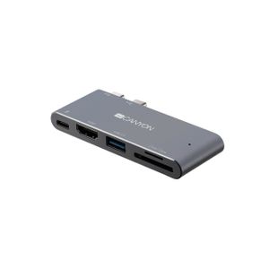 Canyon CNS-TDS05DG Mini-DisplayPort-adapter Geschikt voor merk: Apple USB-C Power Delivery, Geïntegreerde kaartlezer
