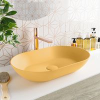 MONDIAZ ONNI Waskom solid surface 55cm kleur Ocher / Ocher MONDIAZ ONNI Waskom solid surface 55cm kleur Ocher / Ocher