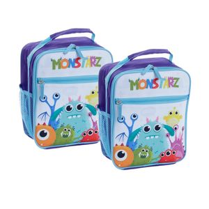 2x Stuks Draagbare lunch koeltas Monstarz print 21 x 11 x 25 cm - 5.8 L