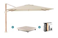 Platinum Challenger parasol Premium T2 2,6x3,5 m. - Champagne Teak - met vulbare parasolvoet en hoes Platinum Challenger parasol Premium T2 2,6x3,5 m. - Champagne Teak - met vulbare parasolvoet en hoes