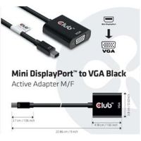 CLUB3D CAC-2113 kabeladapter/verloopstukje Mini Displayport VGA Zwart - thumbnail