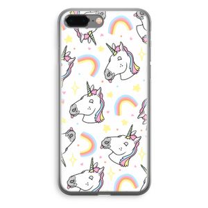 Rainbow Unicorn: iPhone 8 Plus Transparant Hoesje