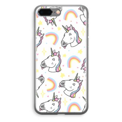 Rainbow Unicorn: iPhone 8 Plus Transparant Hoesje