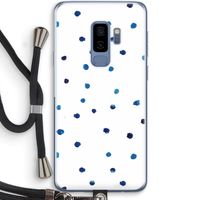 Blauwe stippen: Samsung Galaxy S9 Plus Transparant Hoesje met koord