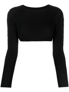 Issey Miyake haut crop à design plissé - Noir