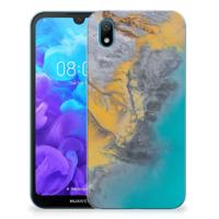 Huawei Y5 (2019) | TPU | Siliconen hoesje | Marble Blue Gold