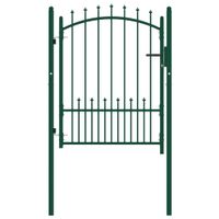 Poort met speerpunten 100x125 cm staal groen