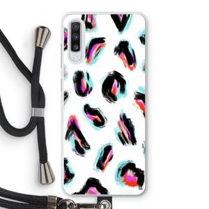 Cheetah color: Samsung Galaxy A70 Transparant Hoesje met koord