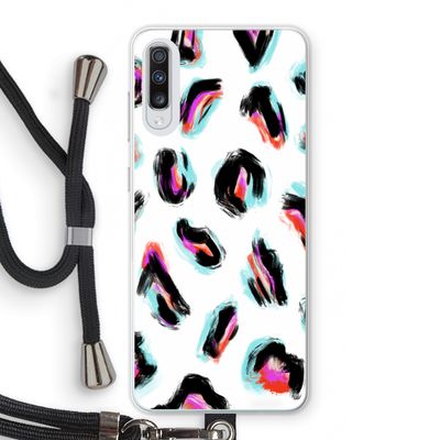 Cheetah color: Samsung Galaxy A70 Transparant Hoesje met koord