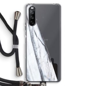Gestreepte marmer: Sony Sony Xperia 10 III Transparant Hoesje met koord