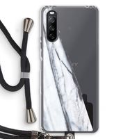 Gestreepte marmer: Sony Sony Xperia 10 III Transparant Hoesje met koord