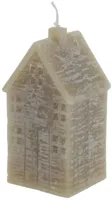 Home Society kaars huisje 5.5x5.5x11.5cm bruin 1 stuks