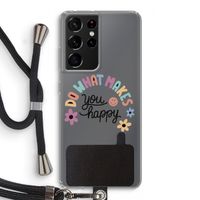 Happy days: Samsung Galaxy S21 Ultra Transparant Hoesje met koord