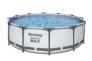 Bestway - Steel Pro MAX - Opzetzwembad inclusief filterpomp en accessoires - 366x122 cm - Rond