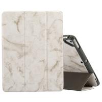 Marmeren textuur patroon horizontale flip case voor iPad 9 7 (2018) met drie-opvouwbare houder & Pensleuven (grijs)