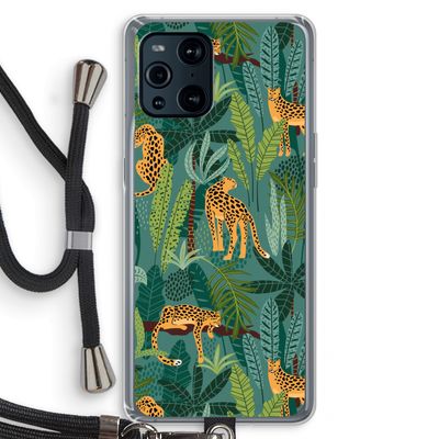 Luipaard 2: Oppo Find X3 Transparant Hoesje met koord