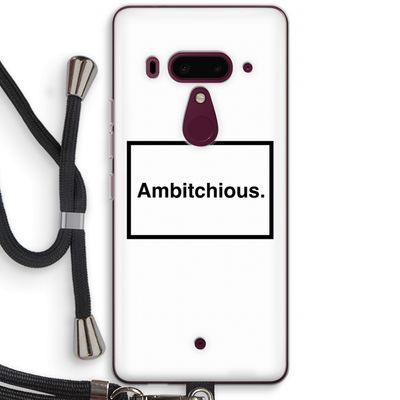 Ambitchious: HTC U12+ Transparant Hoesje met koord