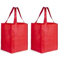 2x Boodschappen tas/shopper rood 38 cm - thumbnail