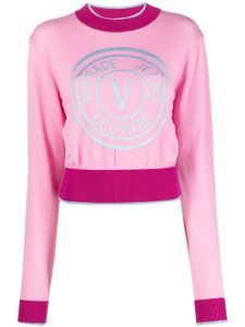 Versace Jeans Couture pull à logo imprimé - Rose