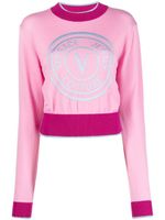Versace Jeans Couture pull à logo imprimé - Rose