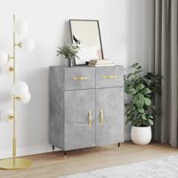 Dressoir 69,5x34x90 cm bewerkt hout betongrijs - thumbnail