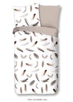 Good Morning Dekbedovertrek "veren" - Wit - (135x200 cm) - Katoen Flanel