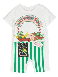 Stella McCartney Kids grenouillère en coton à imprimé graphique - Blanc